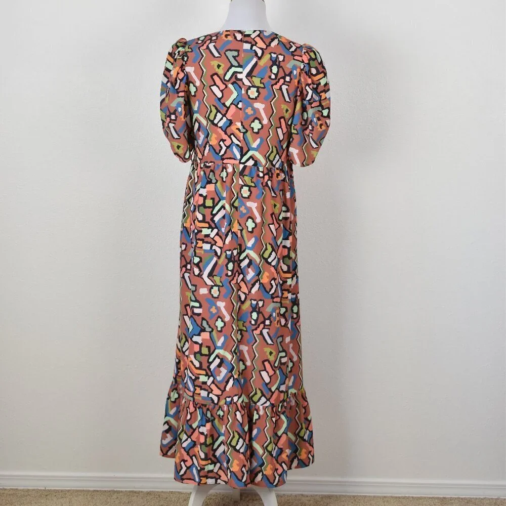 CROSBY Mollie Burch Abstract Printed Maxi Midi Dress - S - Picture 5 of 8